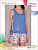 62007 Синяя Пижама NICOLLETTA к/р  р. S, M, L, XL (в уп.4 шт.)
